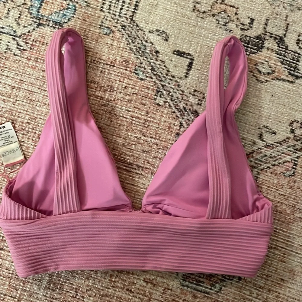 l*space Fisher Ribbed Bikini Top in Rosebud Medium‎ $114